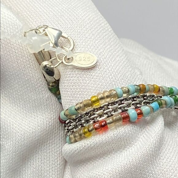 Jan Leslie Sterling Silver & Glass Beads Layered Necklace - Picture 4 of 7